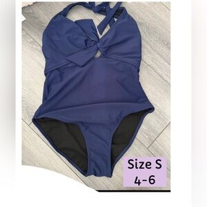 One Piece Navy Swimsuit Size S 4-6, Great Cond.